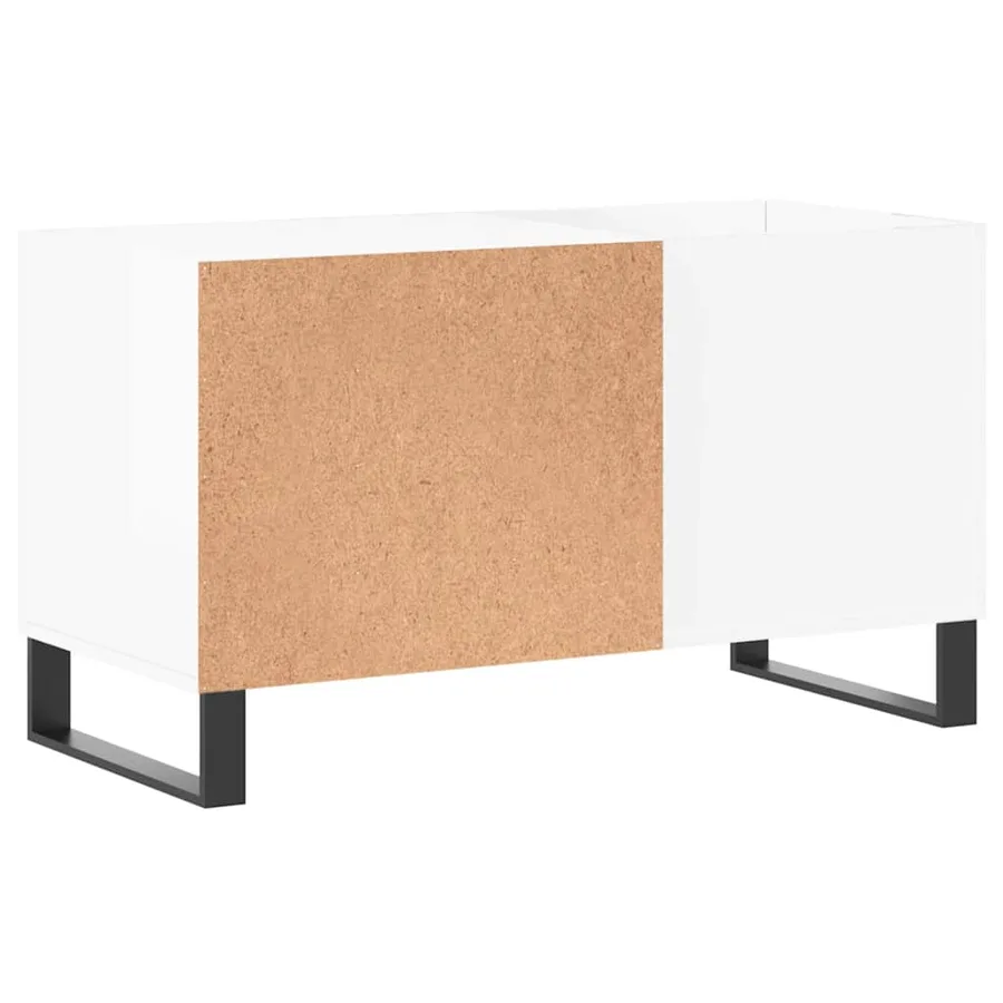 Armoire à disques blanc brillant 85x38x48 cm bois d'ingénierie - 6