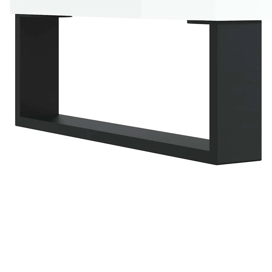 Armoire à disques blanc brillant 85x38x48 cm bois d'ingénierie - 7