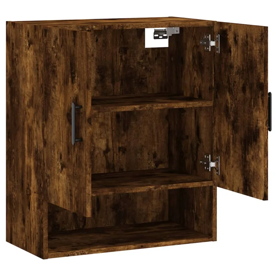 Armoire murale chêne fumé 60x31x70 cm bois d'ingénierie - 6
