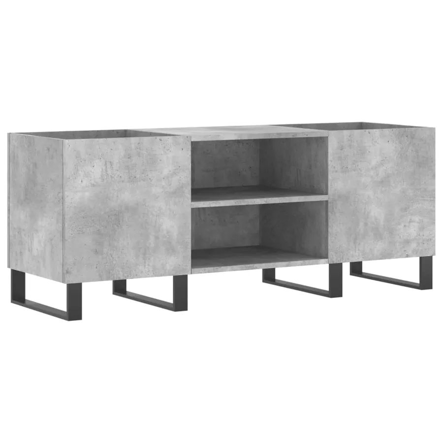Armoire à disques gris béton 121x38x48 cm bois d'ingénierie - 2