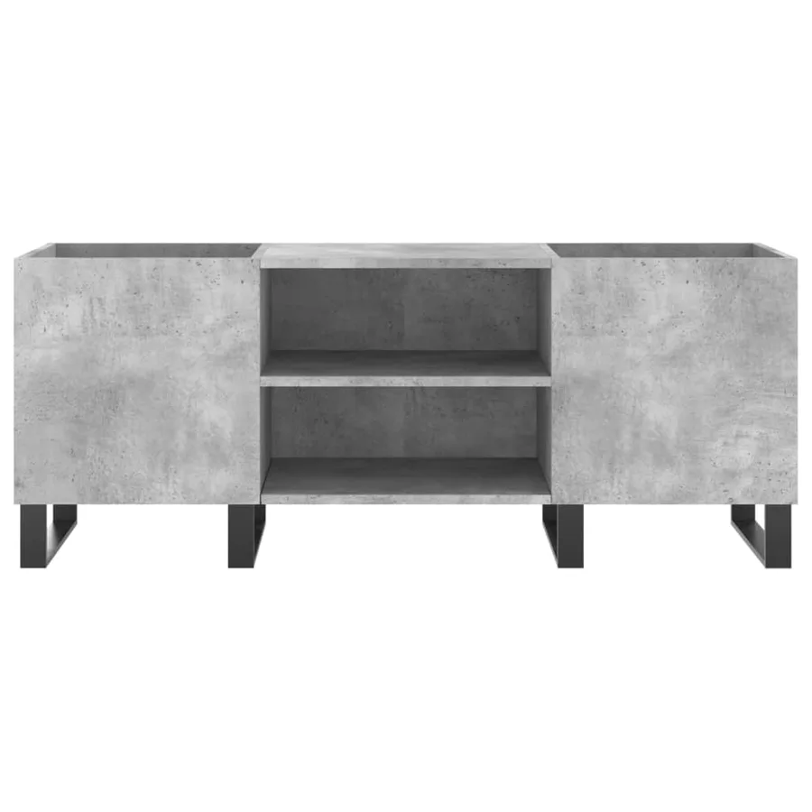 Armoire à disques gris béton 121x38x48 cm bois d'ingénierie - 4