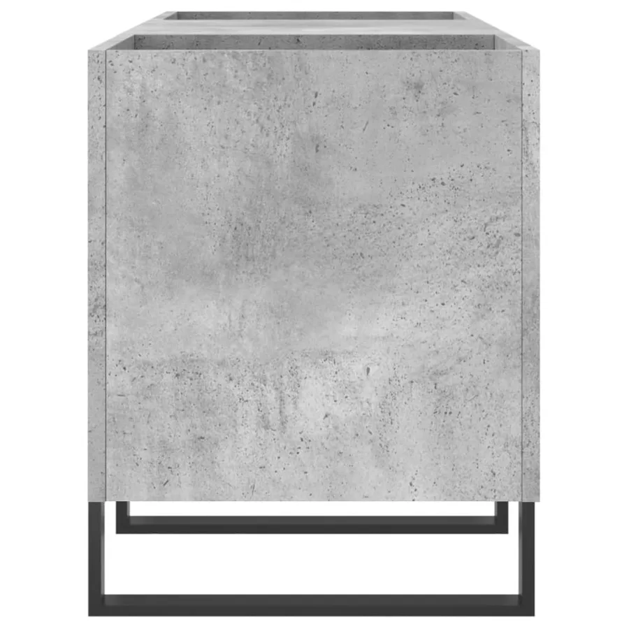 Armoire à disques gris béton 121x38x48 cm bois d'ingénierie - 5