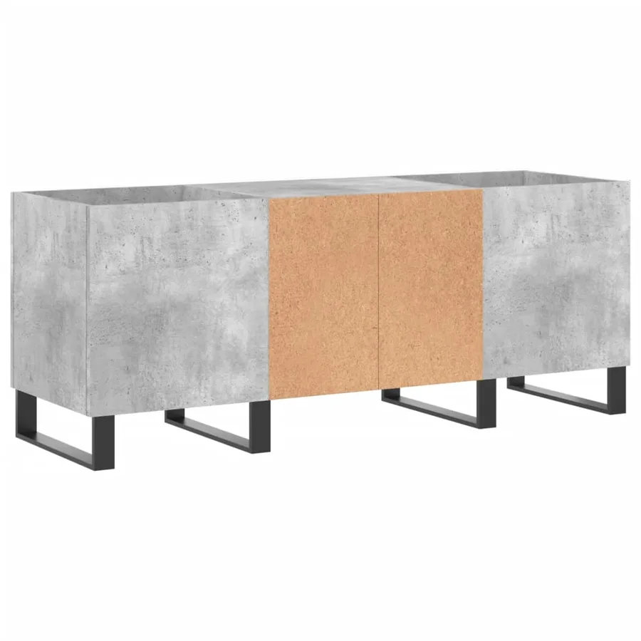 Armoire à disques gris béton 121x38x48 cm bois d'ingénierie - 6