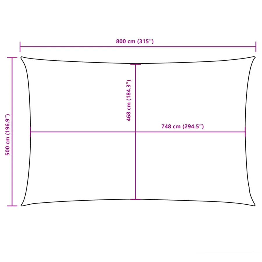 Voile de parasol tissu oxford rectangulaire 5x8 m blanc - 10