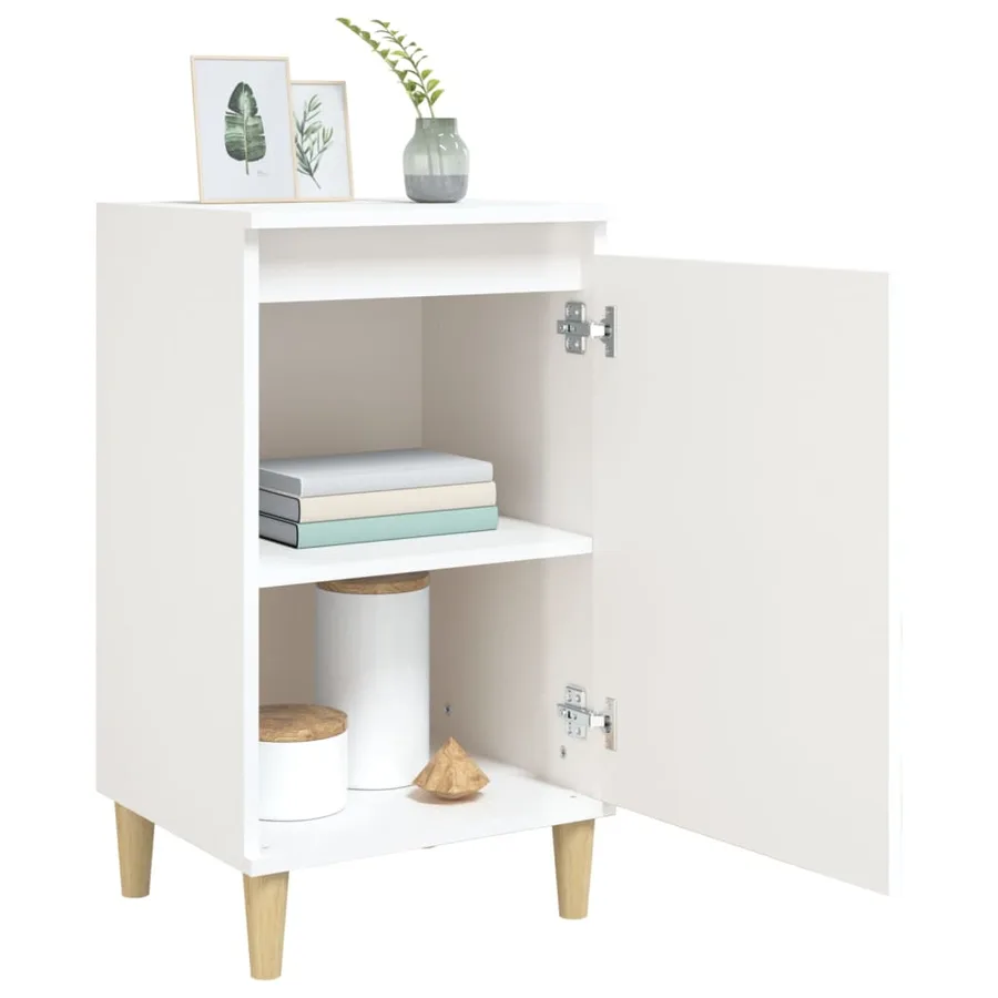 Tables de chevet 2pcs blanc brillant 40x35x70cm bois ingénierie - 4