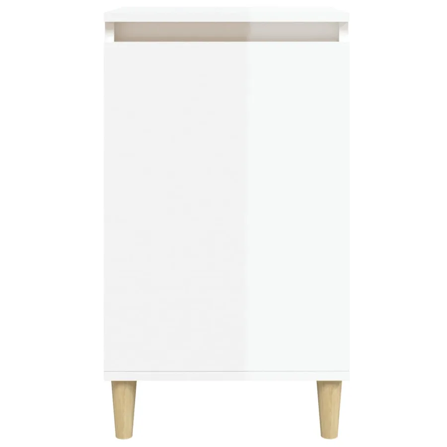 Tables de chevet 2pcs blanc brillant 40x35x70cm bois ingénierie - 5