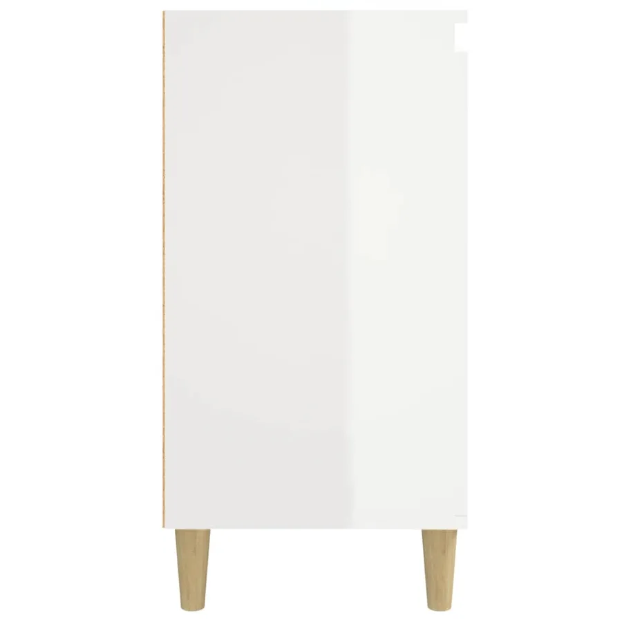 Tables de chevet 2pcs blanc brillant 40x35x70cm bois ingénierie - 7