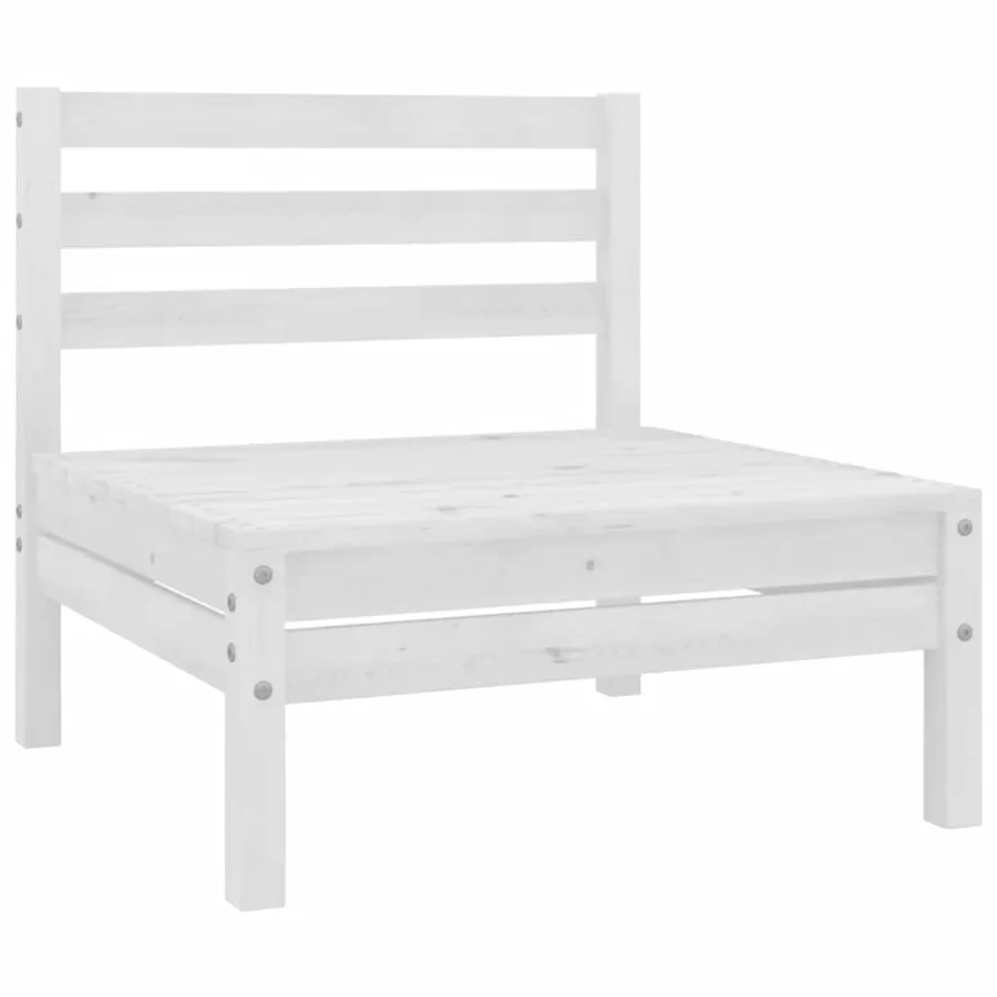 Canapés centraux de jardin 2 pcs blanc bois de pin massif - 2