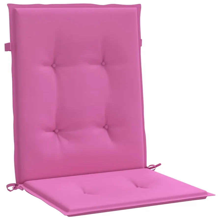 Coussins de chaise à dossier bas lot de 2 rose tissu - 5