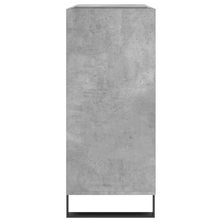 Armoire à disques gris béton 84,5x38x89 cm bois d'ingénierie - 5