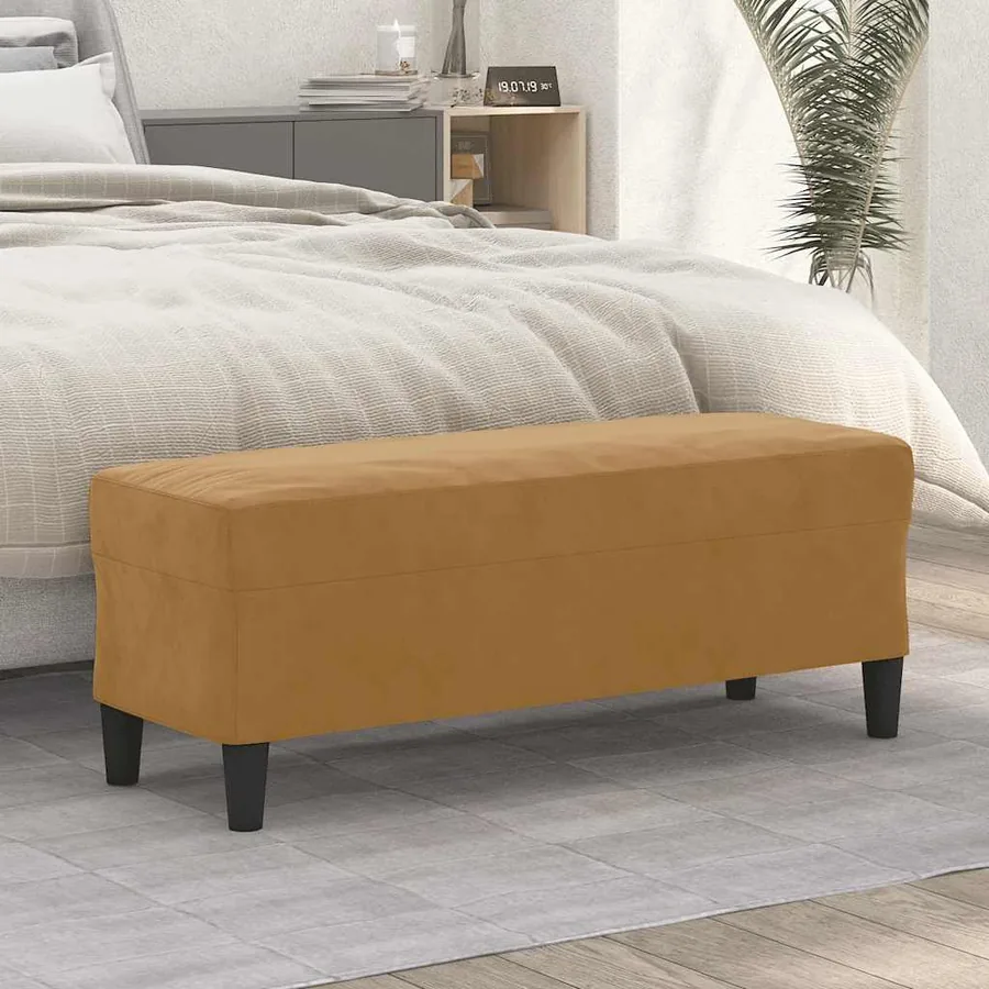 Banc Marron 100x35x41 cm Velours