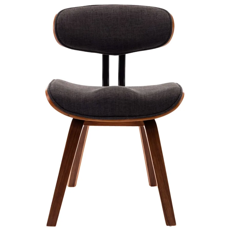Chaises à manger lot de 6 gris bois courbé et tissu - 4