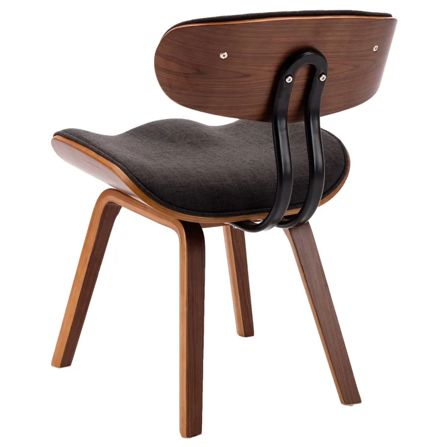 Chaises à manger lot de 6 gris bois courbé et tissu - 6