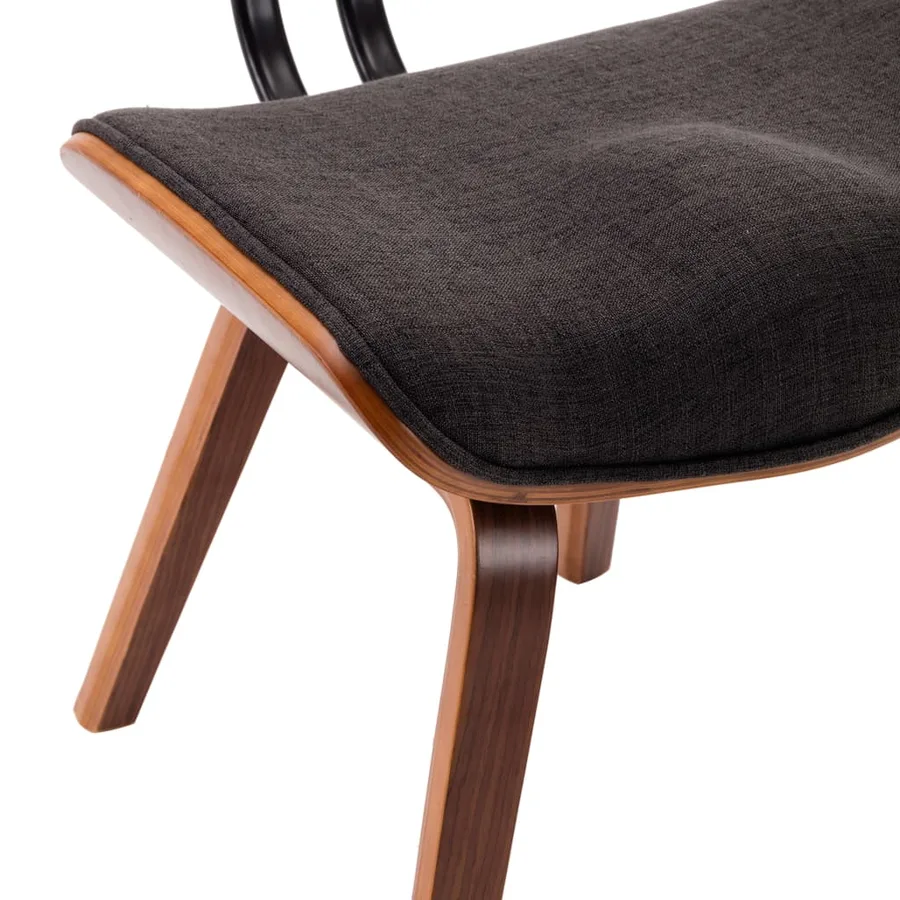 Chaises à manger lot de 6 gris bois courbé et tissu - 7