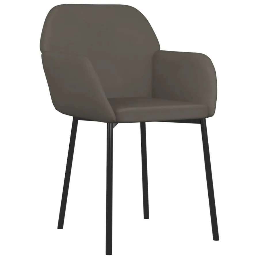 Chaises à manger lot de 2 Gris foncé Velours - 3