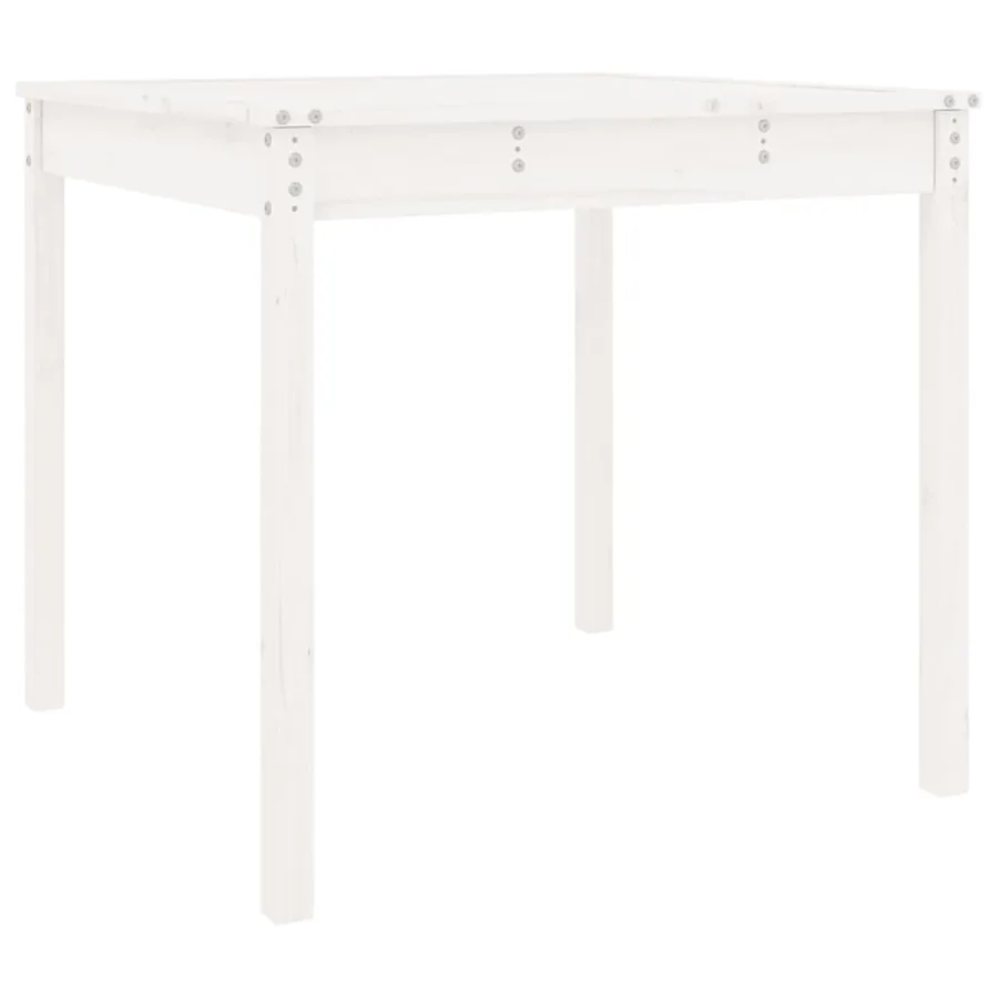 Table de jardin blanc 82,5x82,5x76 cm bois massif de pin - 2