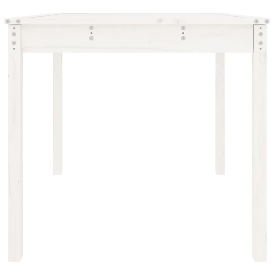 Table de jardin blanc 82,5x82,5x76 cm bois massif de pin - 5