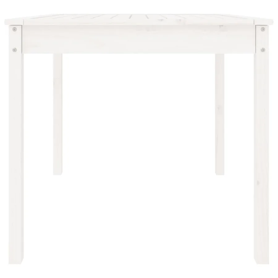 Table de jardin blanc 82,5x82,5x76 cm bois massif de pin - 6