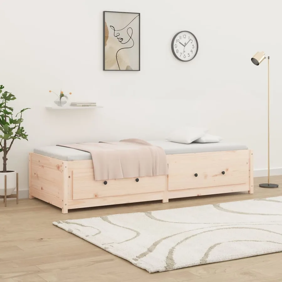 Lit de jour sans matelas 90x200 cm bois de pin massif - 4