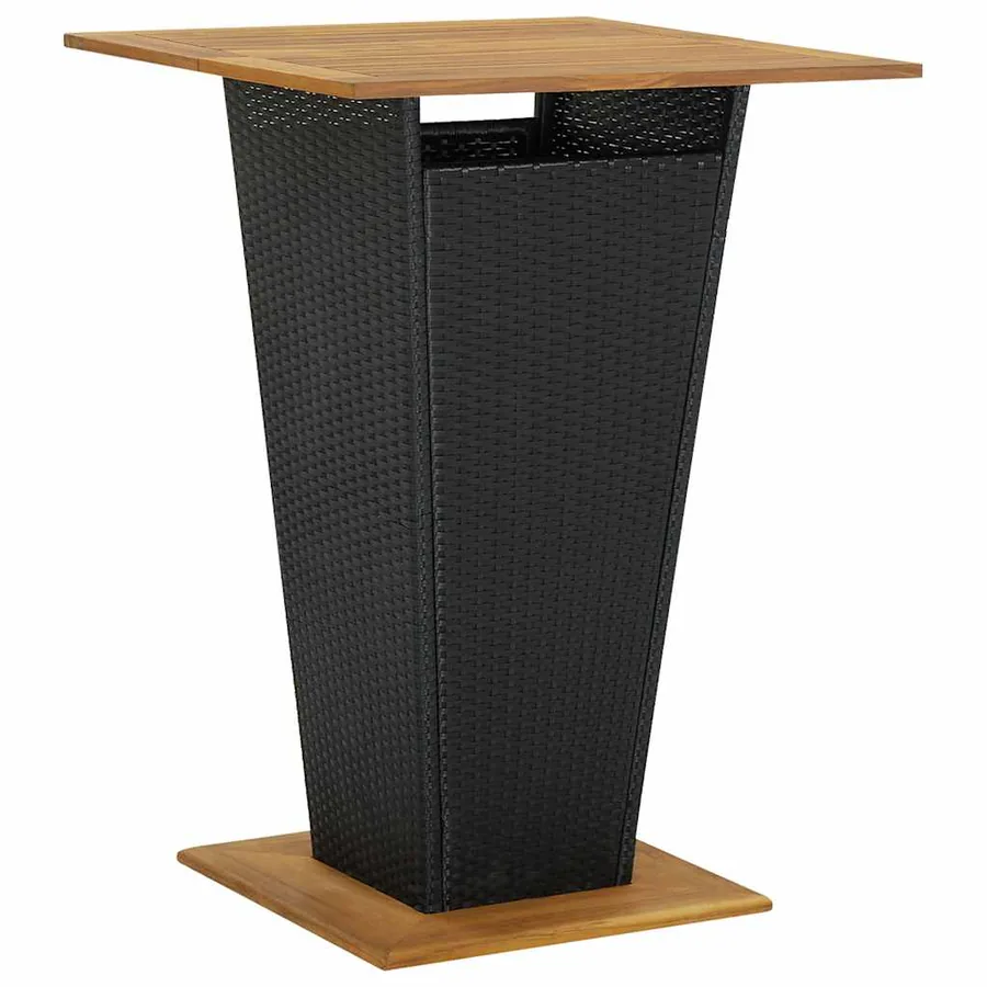 Ensemble de bar de jardin 9 pcs et coussins Résine tressée Noir - 3