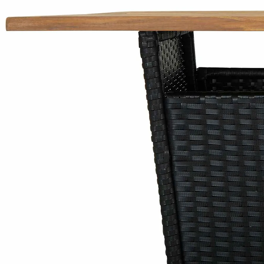 Ensemble de bar de jardin 9 pcs et coussins Résine tressée Noir - 7