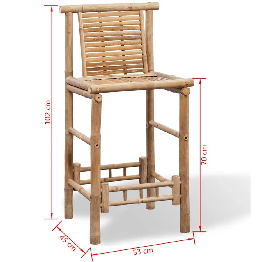 Tabourets de bar lot de 2 bambou - 12