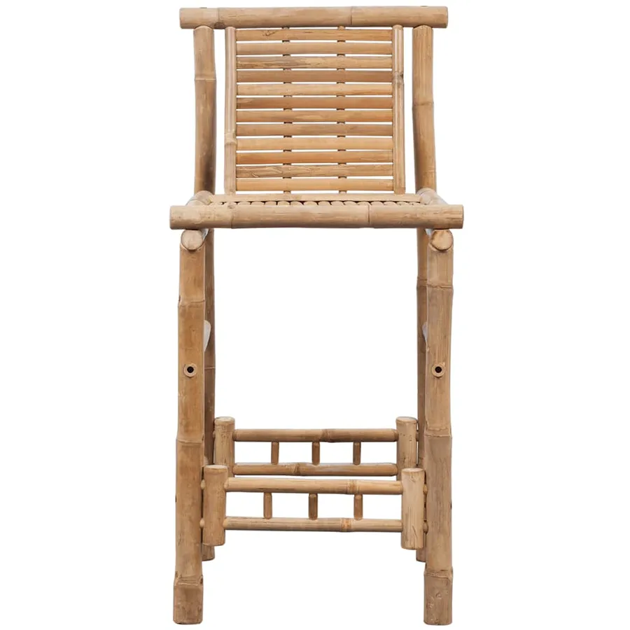 Tabourets de bar lot de 2 bambou - 4