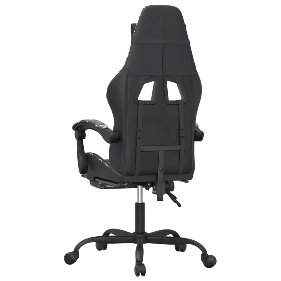Chaise de jeu pivotante repose-pied Noir camouflage Similicuir - 5