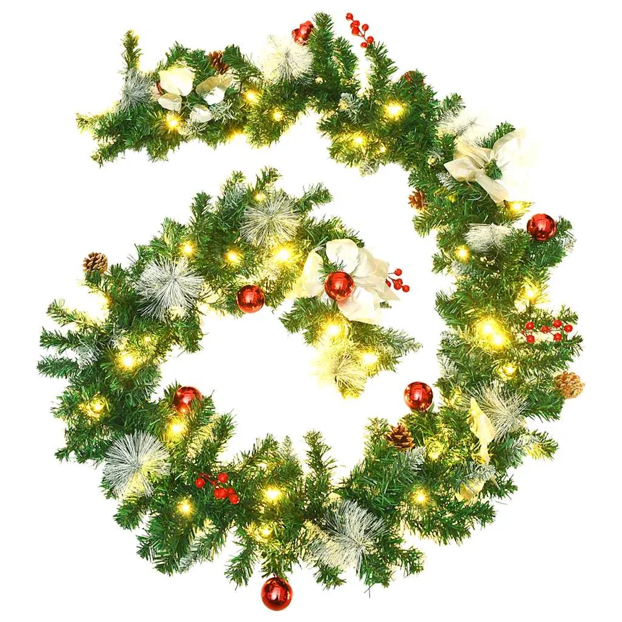 Guirlande de Noël avec lumières LED Vert 2,7 m PVC - 2