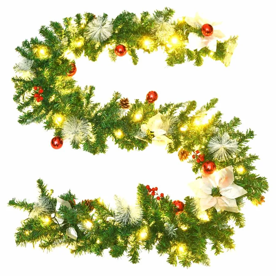 Guirlande de Noël avec lumières LED Vert 2,7 m PVC - 5