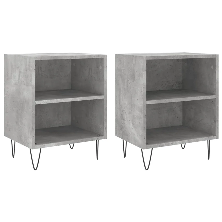 Tables de chevet 2 pcs gris béton 40x30x50 cm bois d'ingénierie - 2
