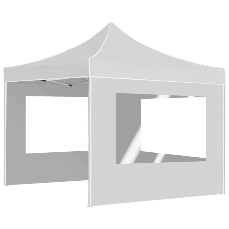 Tente de réception pliable avec parois Aluminium 3x3 m Blanc - 3