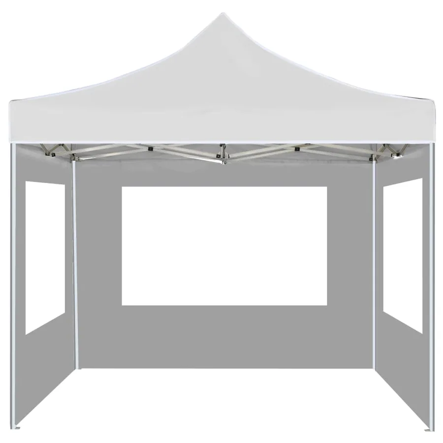 Tente de réception pliable avec parois Aluminium 3x3 m Blanc - 4