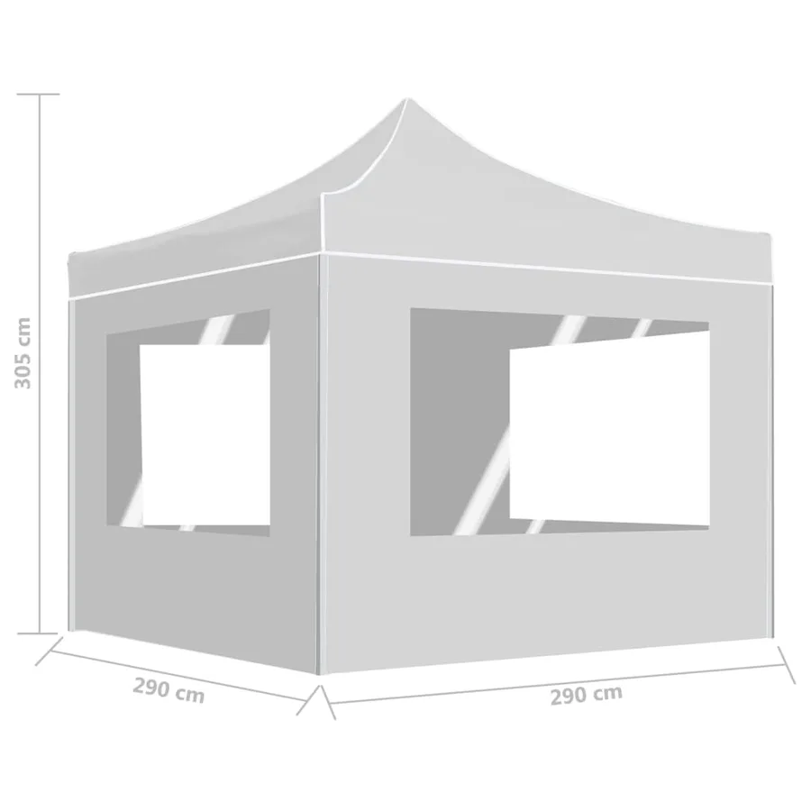 Tente de réception pliable avec parois Aluminium 3x3 m Blanc - 9