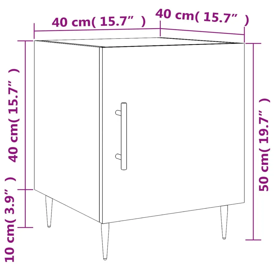 Tables de chevet 2 pcs chêne sonoma 40x40x50 cm bois ingénierie - 14