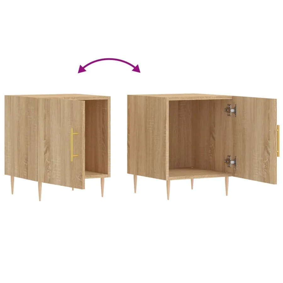 Tables de chevet 2 pcs chêne sonoma 40x40x50 cm bois ingénierie - 9