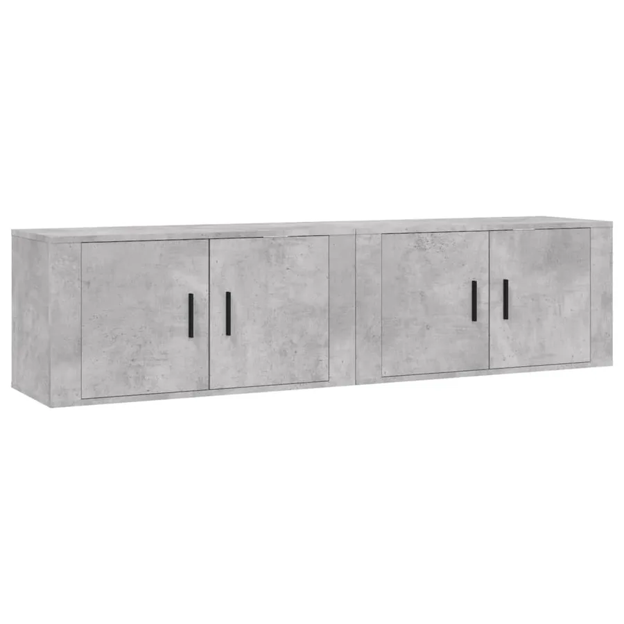 Meubles TV muraux 2 pcs gris béton 80x34,5x40 cm - 2