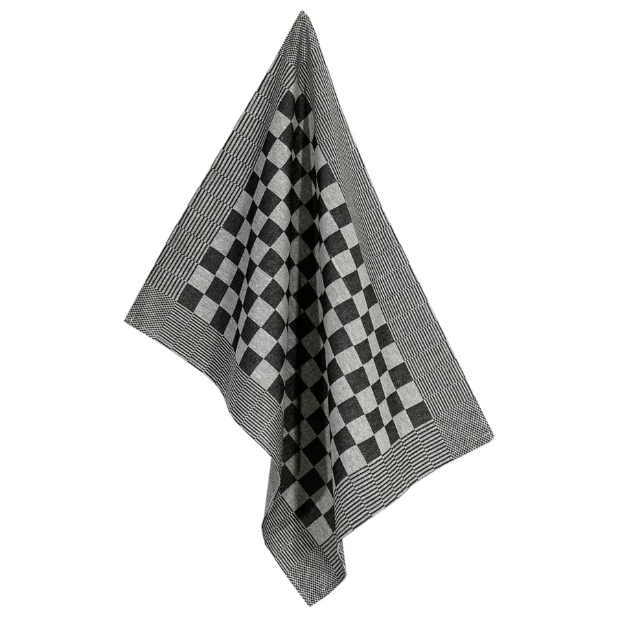 Ensemble de serviettes 10 pcs noir et blanc coton - 8