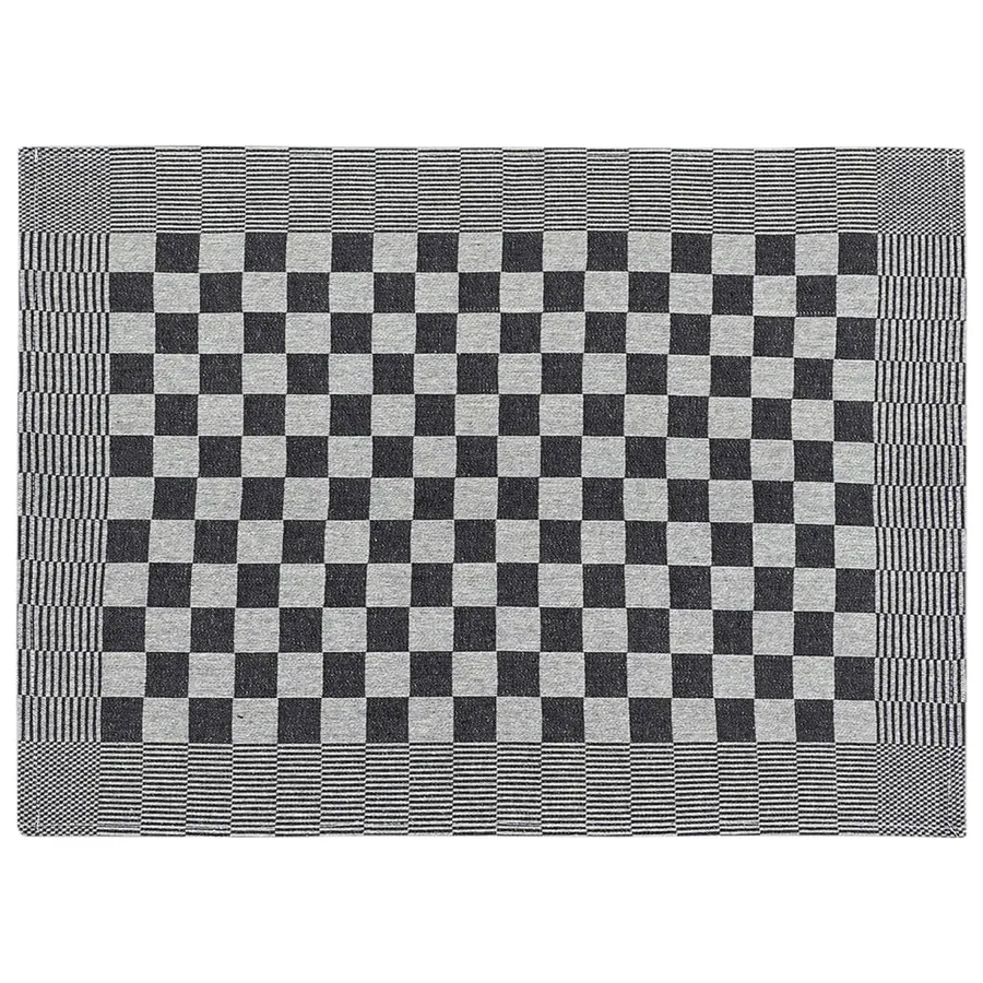 Ensemble de serviettes 10 pcs noir et blanc coton - 9