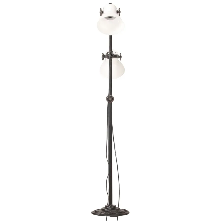 Lampadaire avec 2 abat-jour Blanc E27 Fonte - 4