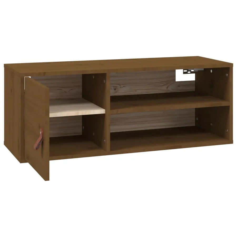 Armoire murale Marron miel 80x30x30 cm Bois de pin massif - 7