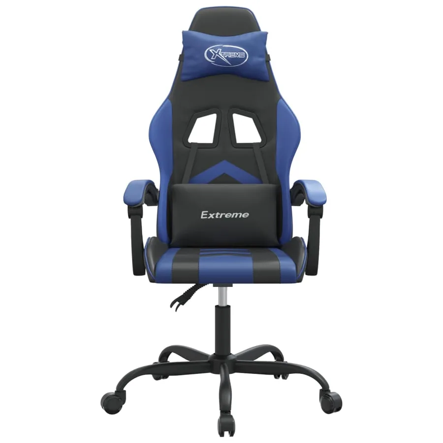 Chaise de jeu pivotante Noir et bleu Similicuir - 3