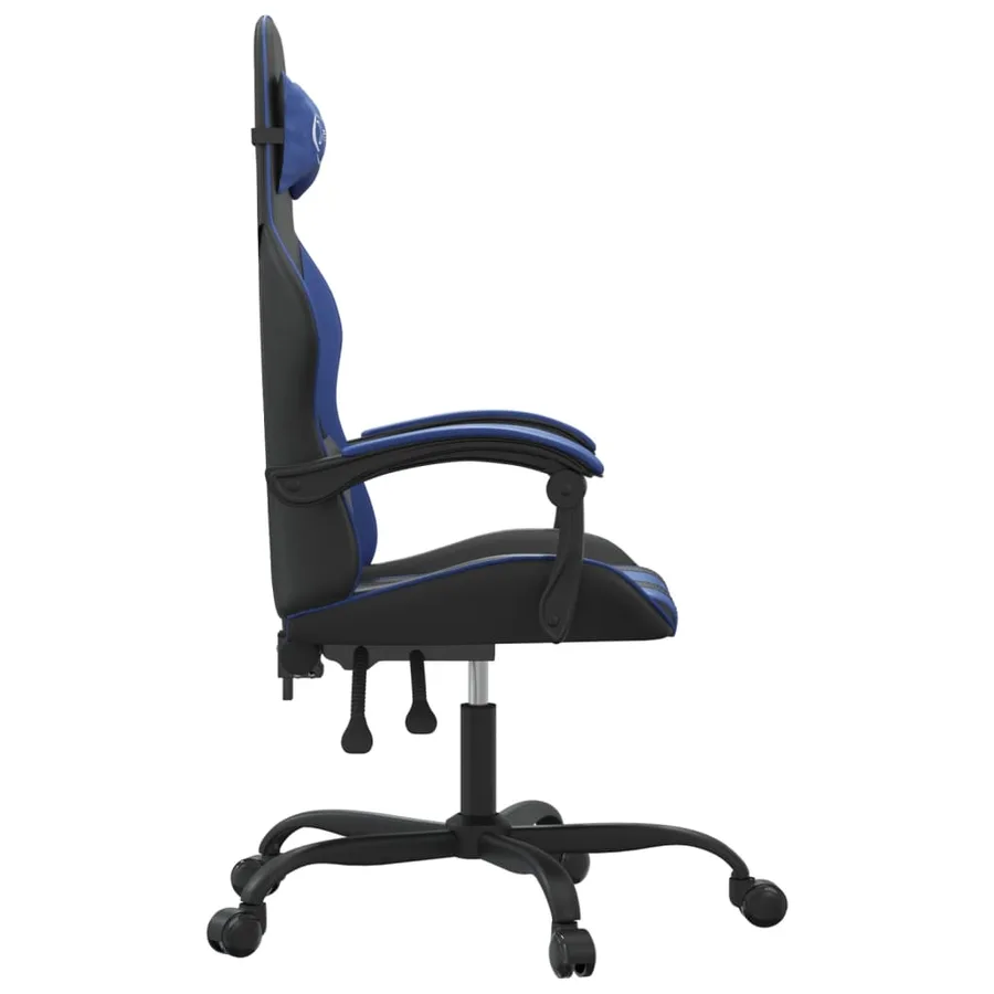 Chaise de jeu pivotante Noir et bleu Similicuir - 4
