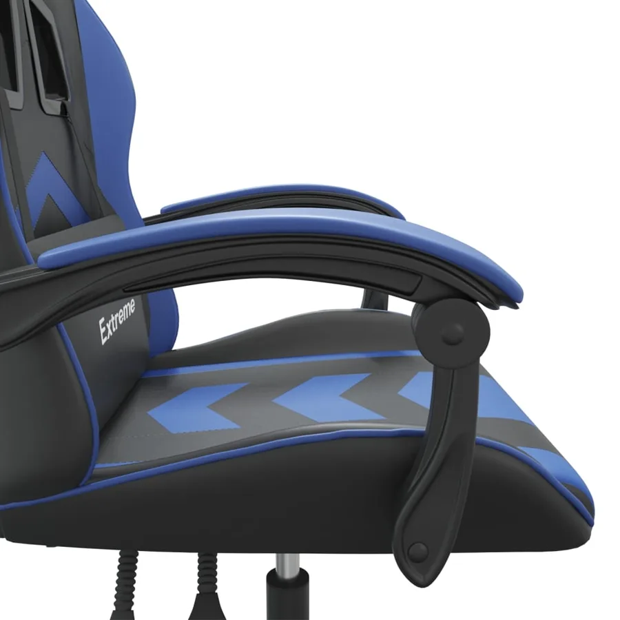 Chaise de jeu pivotante Noir et bleu Similicuir - 7
