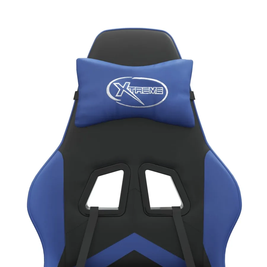 Chaise de jeu pivotante Noir et bleu Similicuir - 8