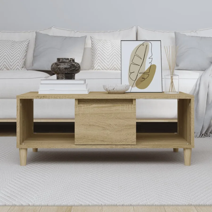 Table basse Chêne sonoma 90x50x36,5 cm Bois d'ingénierie - 3