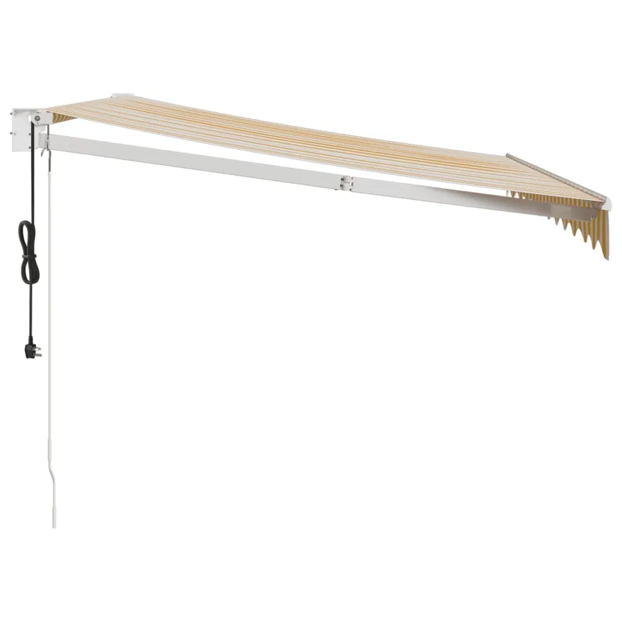 Auvent rétractable automatique jaune et blanc 3,5x2,5 m - 6