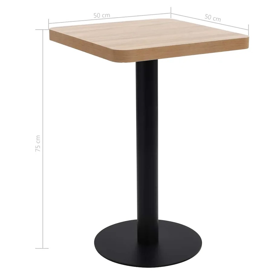 Table de bistro marron clair 50x50 cm MDF - 6