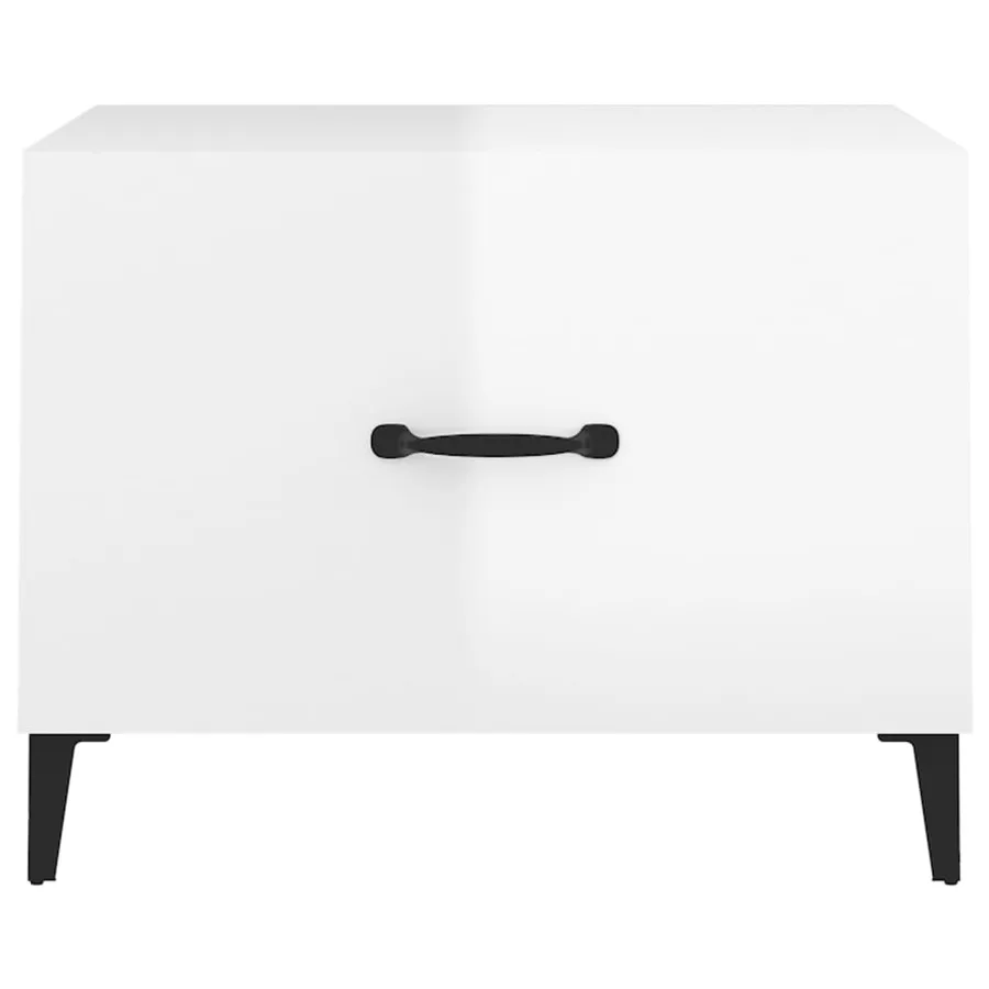 Tables basses avec pieds métal 2 pcs Blanc brillant 50x50x40 cm - 7