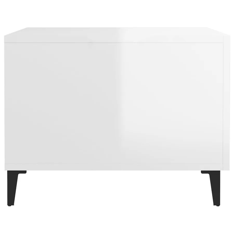 Tables basses avec pieds métal 2 pcs Blanc brillant 50x50x40 cm - 8